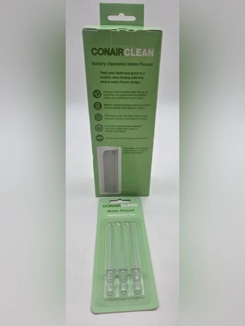 Conair Clean Battery Operated Water Flosser w/ 3 Replacement Tips NIB